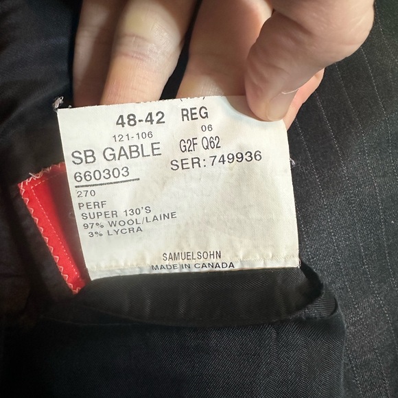 SAMUELSOHN $1200 Super 130s wool pinstriped blazer jacket - Picture 11 of 12